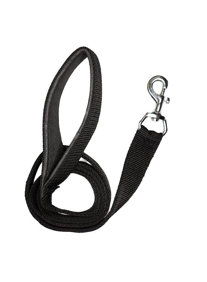 Pups&Pets Pet Nylon Soft Padded Body Reflective Adjustable Breathable Long Set-Leash & Harness Collar for Puppy Outdoor Training and Running Set Black/Red (Medium) - Image 3